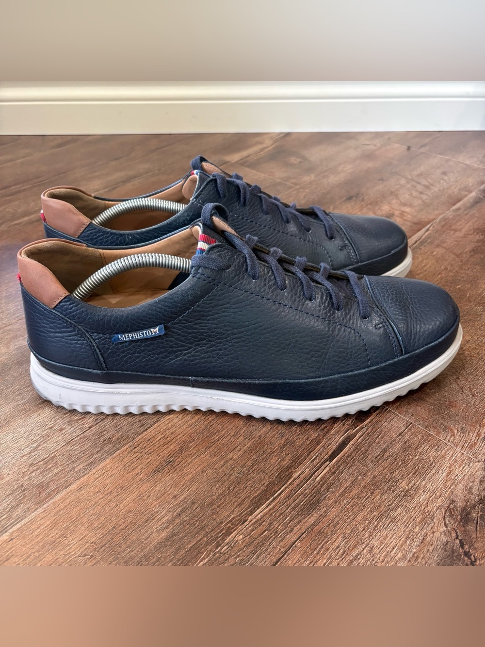 Mephisto Thomas Navy Air-Jet Leather Lace Up Comfort Shoes  Mens US Size 10